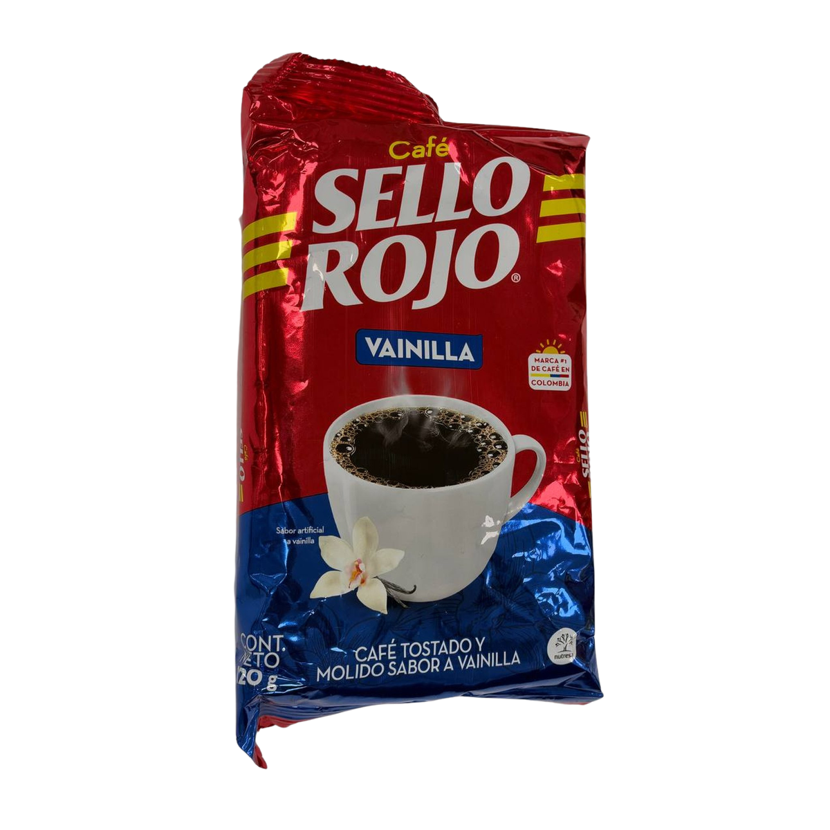Café Sello Rojo Vainilla 250 g – Café colombiano tostado y molido sabor a vainilla