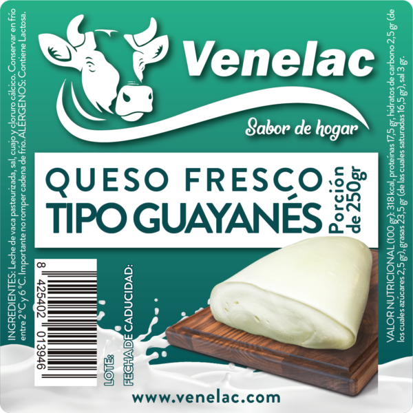 Queso Fresco Guayanes 250gr Venelac