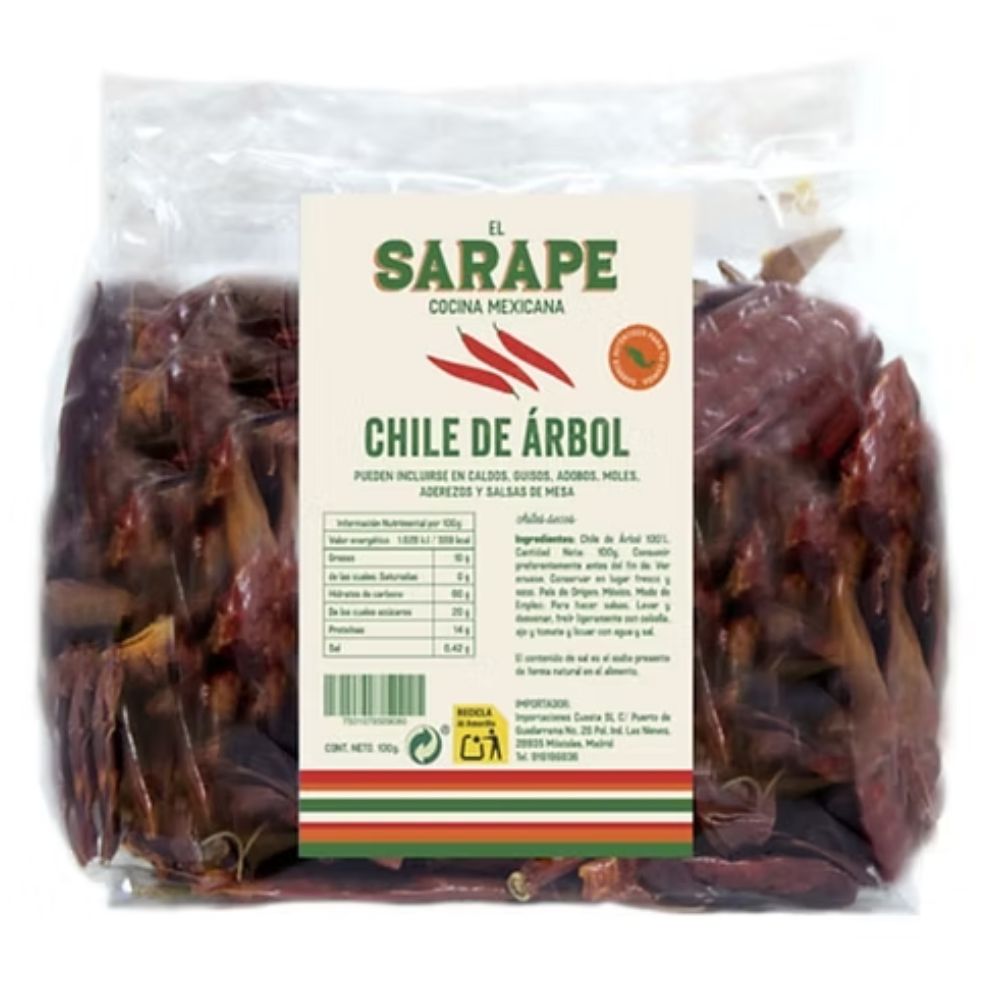 Chile Arbol 100 gr deshidratado El Sarape