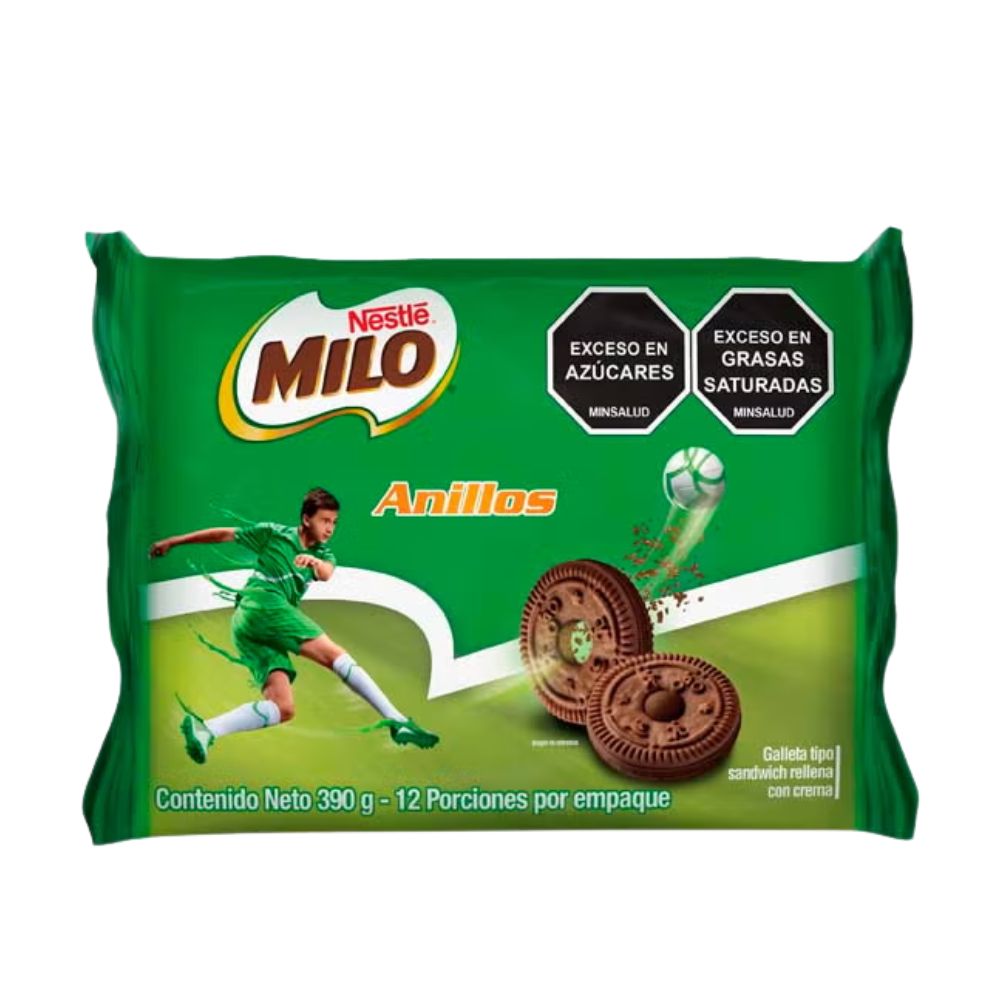 Galletas Milo Anillos Paquete 12 unidades neto 390gr