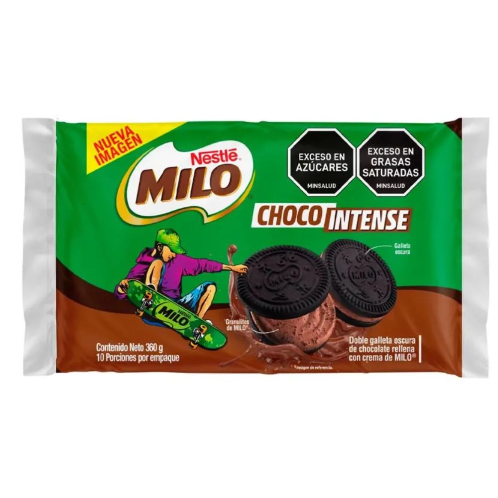 Galleta Milo Choco Intense Paquete 10 unidades Neto 360 gr