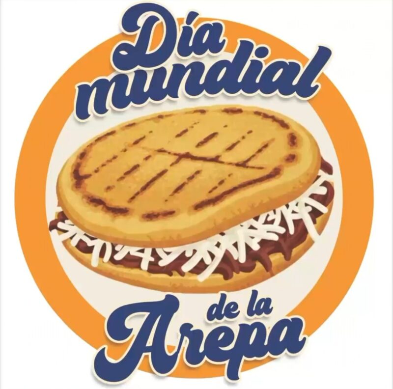 Arepa rellena con queso blanco/ Dia mundial de la arepa Mándalo Market