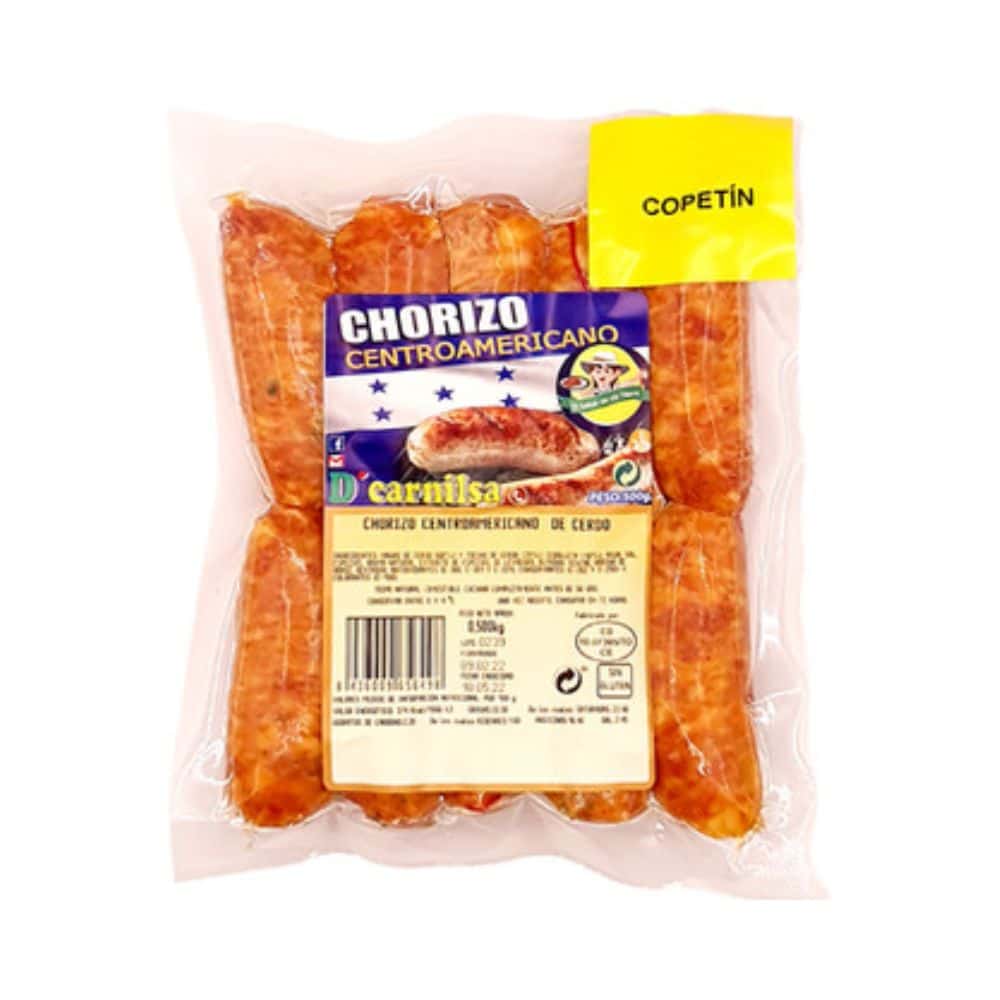 Chorizo Centro Americano de Cerdo Copetin Picante 10 und D Carnilsa