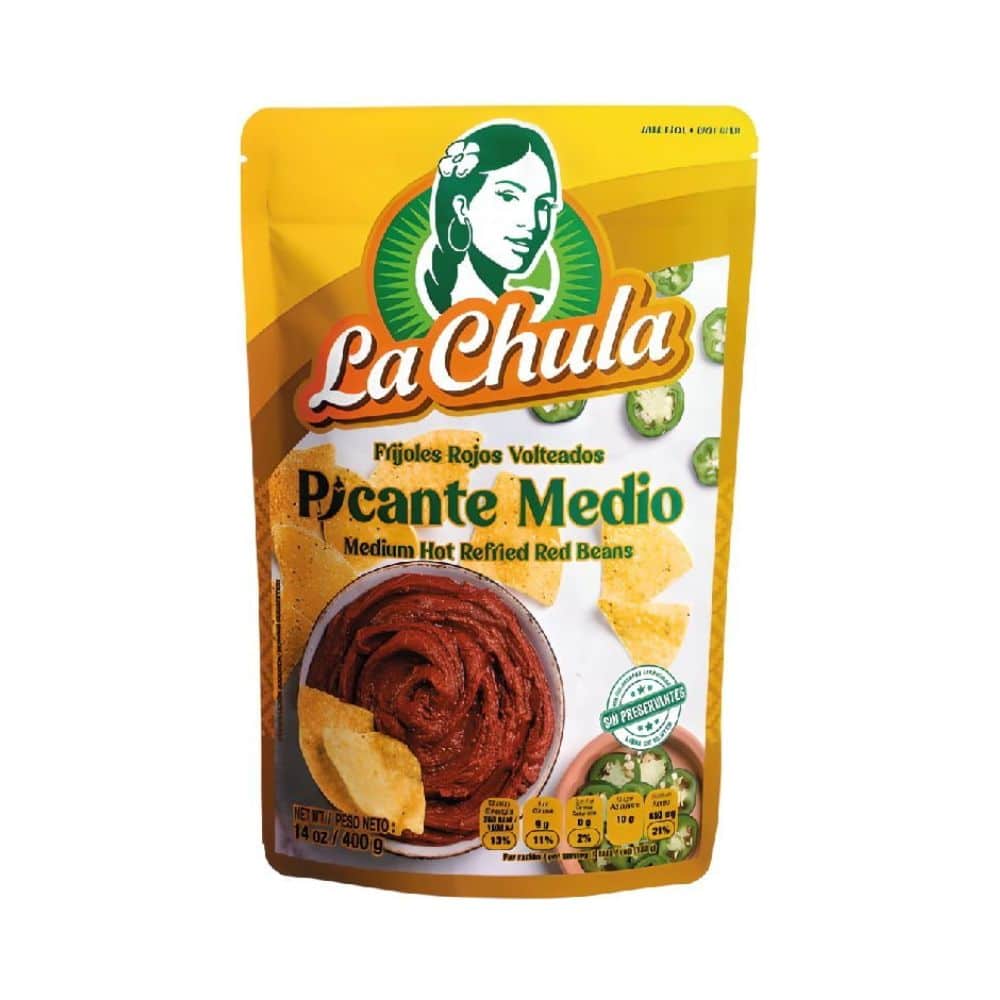 Frijoles Rojo Volteado Picante La Chula 400 gr 14 Oz