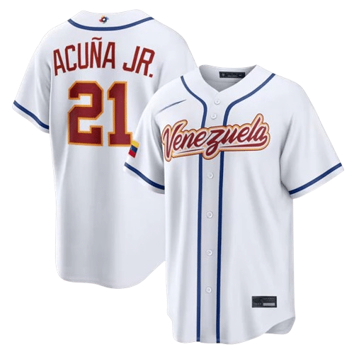 Camiseta Beisbol Blanca Venezuela Talla L